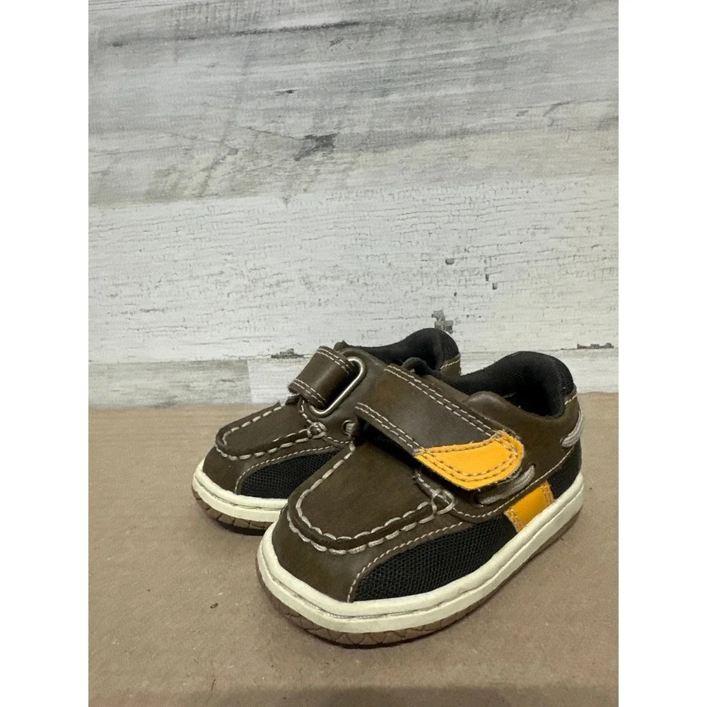Jumping Jacks Perfection Boat Shoes Toddler 4.5 WW Brown Leather Extra Wide